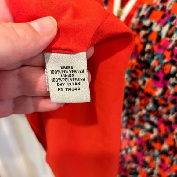 Eliza J Womens Dress Pink Orange Size 4 Sheath Short Sleeve Satin‎ Polyester - Picture 5 of 8